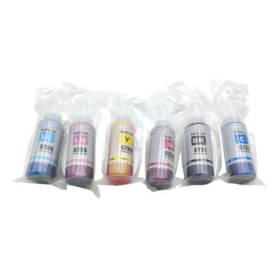 ขวดหมึกสําหรับ Epson L805 L800 L1800 L810 L850 เครื่องพิมพ์ T673 รหัสหมึก 70gm X CMYBkLCLM ชุดสีหมึก
